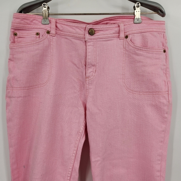 Lilly Pulitzer Crop Jean Womens Size 12 Pink**has some small stains - Picture 2 of 10